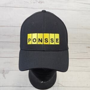 Ponsse Baseball Cap Snapback Adjustable Black Yellow Logo Recycled Polyester Hat